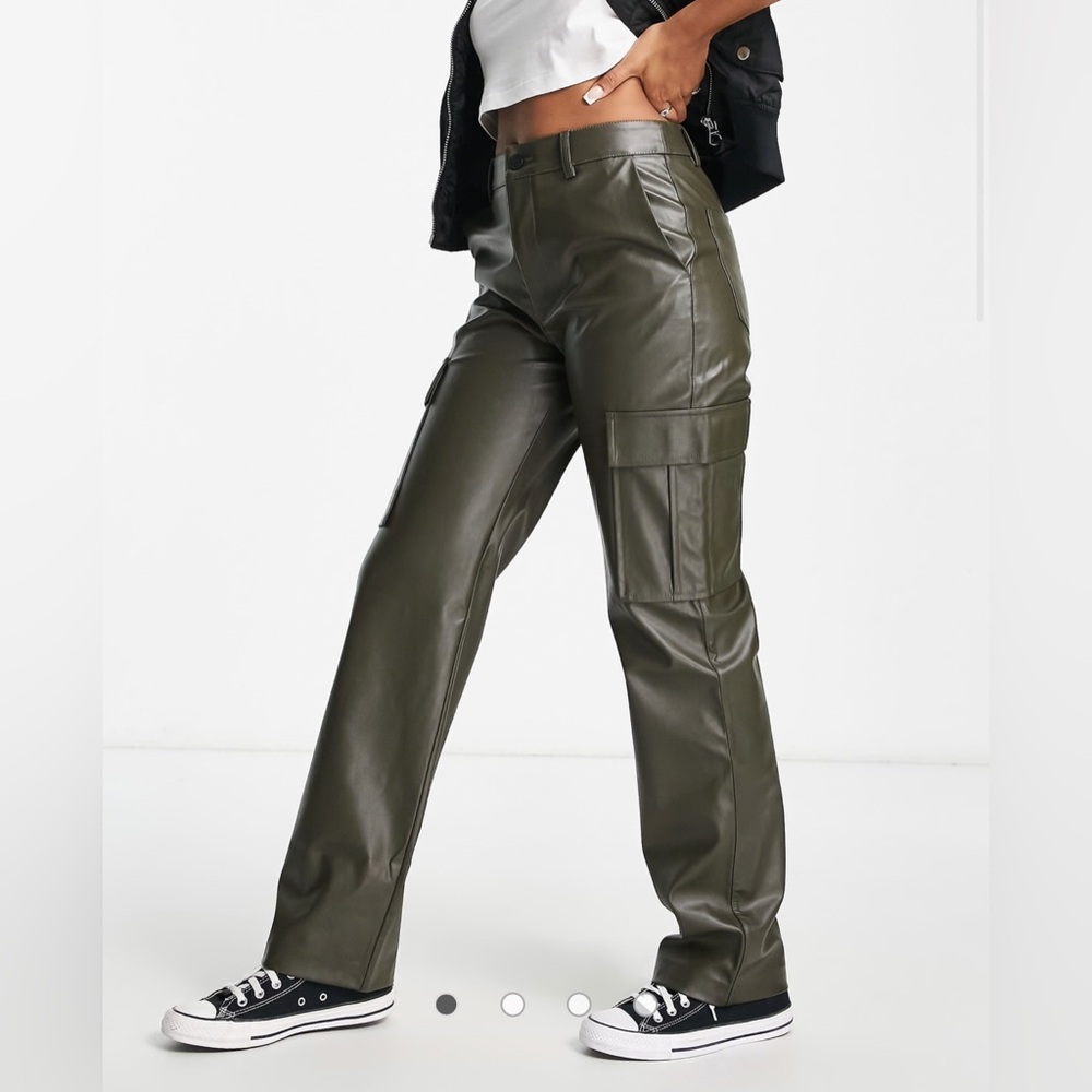 Pull & Bear leather cargo pant.